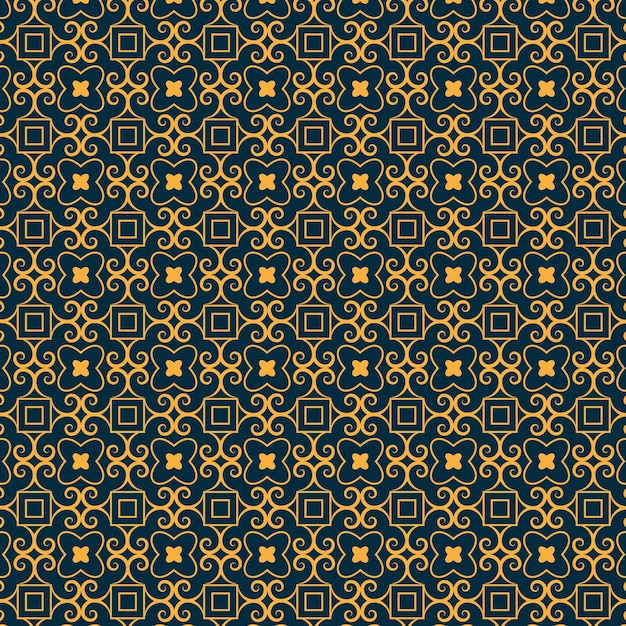 Geometric pattern with flower pattern design premium vector