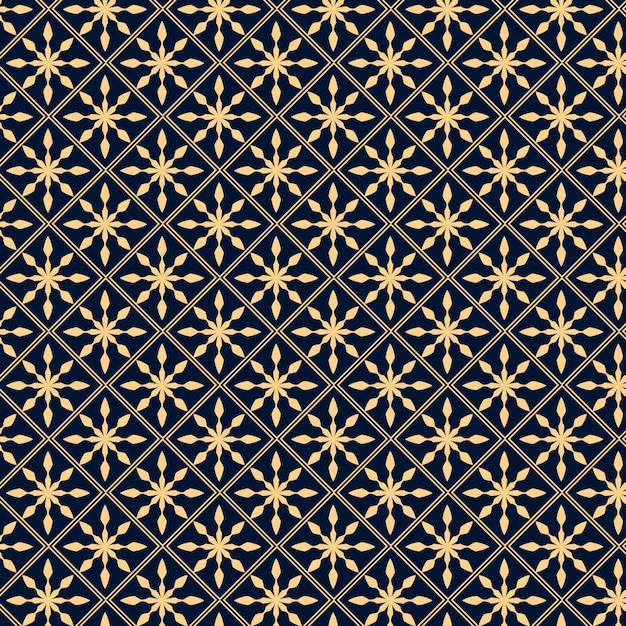 Geometric pattern with flower pattern design premium vector