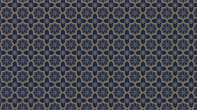 geometric pattern with flower pattern design premium vector