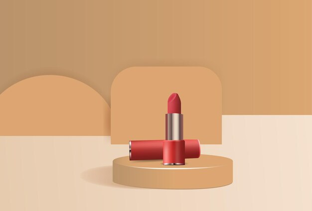 Vector geometric podium. cosmetic products