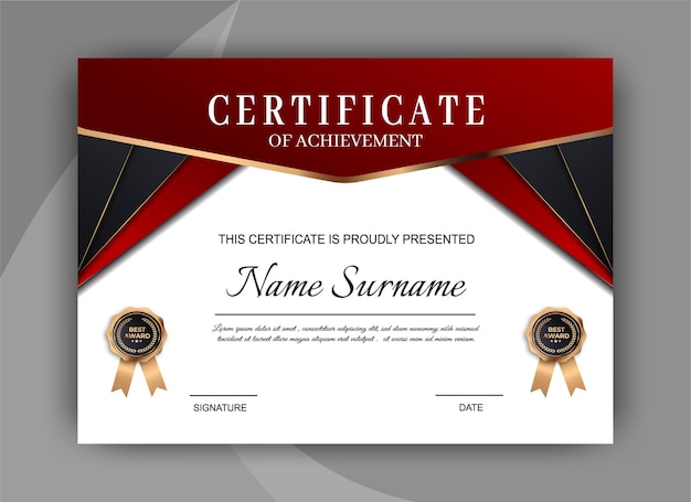 Geometric premium golden multipurpose certificate template