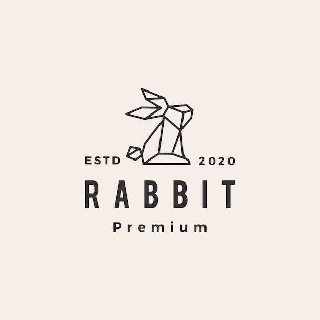 Geometric rabbit hare bunny  vintage logo   