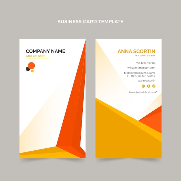 Geometric real estate vertical business card