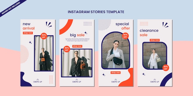 Vector geometric sale instagram stories collection