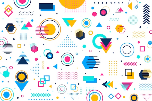 Geometric shapes flat background