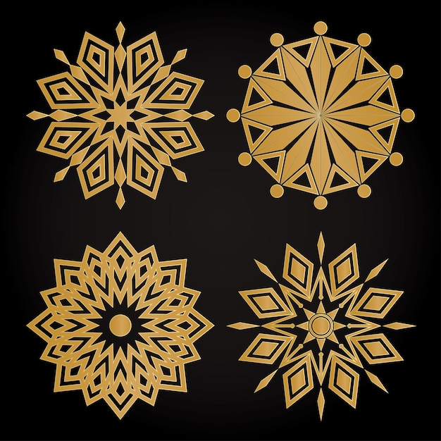 Geometric Shapes Gold Vector