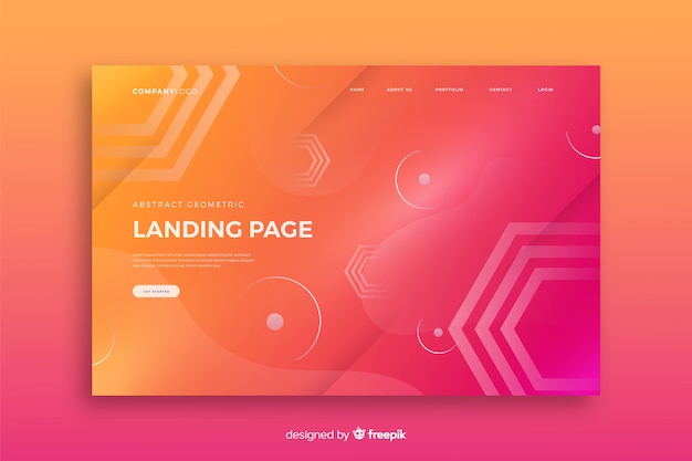 Geometric shapes landing page template