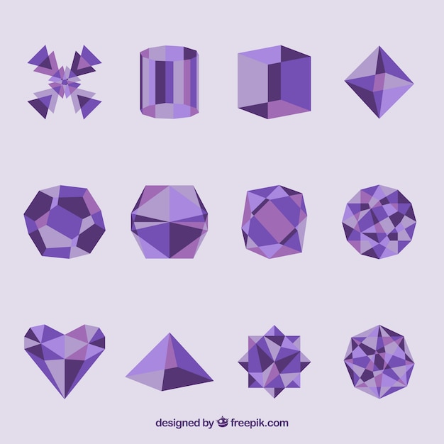 Geometric shapes in purple color