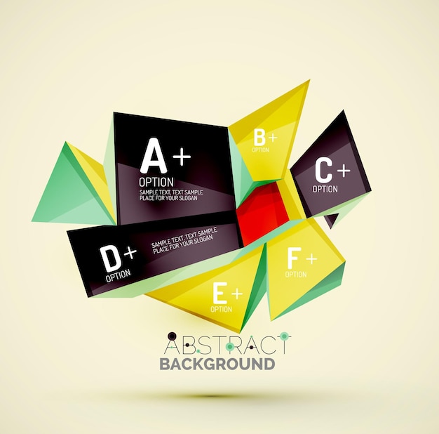 Geometric shapes with sample text Abstract template