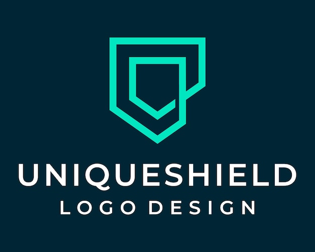 Vector geometric shield security logo design.