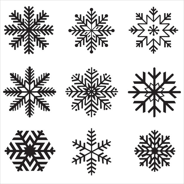 geometric snowflake elements vector illustration