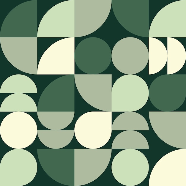 Geometric soft green color circle shape seamless pattern