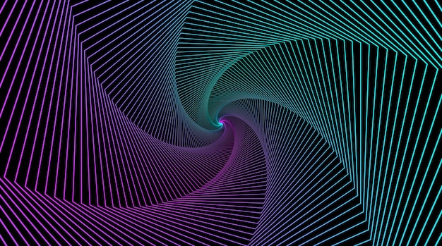 Geometric spirals with black background