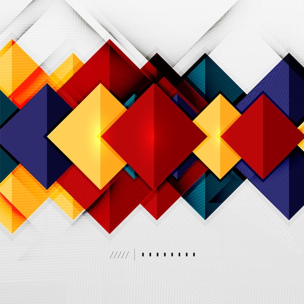 Geometric squares and rhombus futuristic template