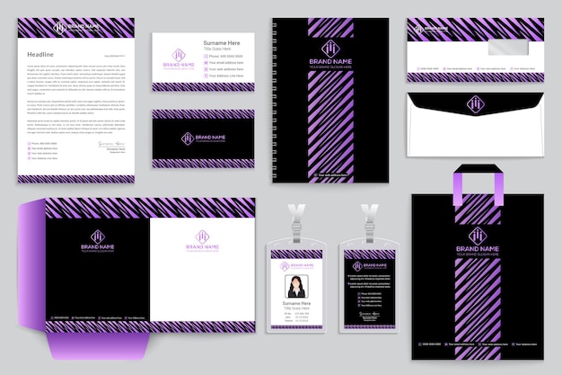 Vector geometric stationery design template