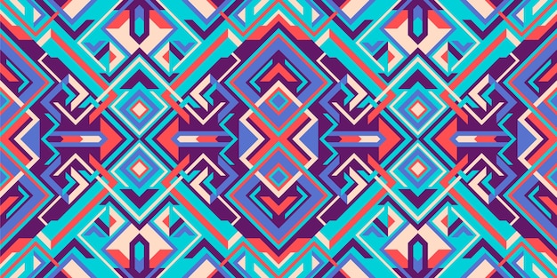 Geometric style colorful seamless pattern