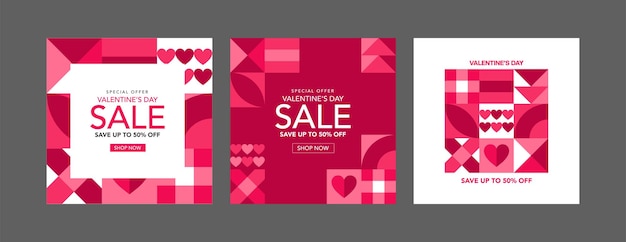 Geometric style valentines day sale post template