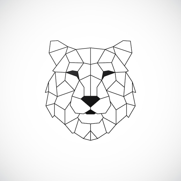 Geometric Tiger Head Abstract polygonal style