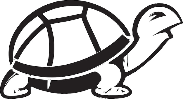 Geometric Tortoise Icon with Colorful Shape