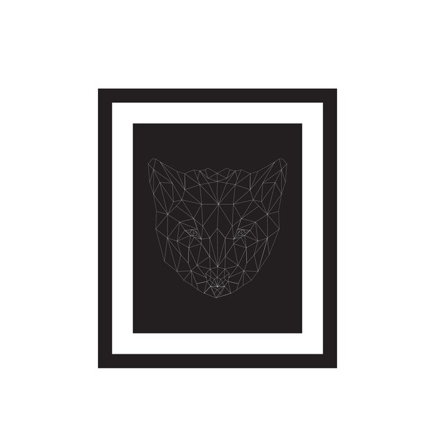 Geometric wolf head wolf wall art photo fame