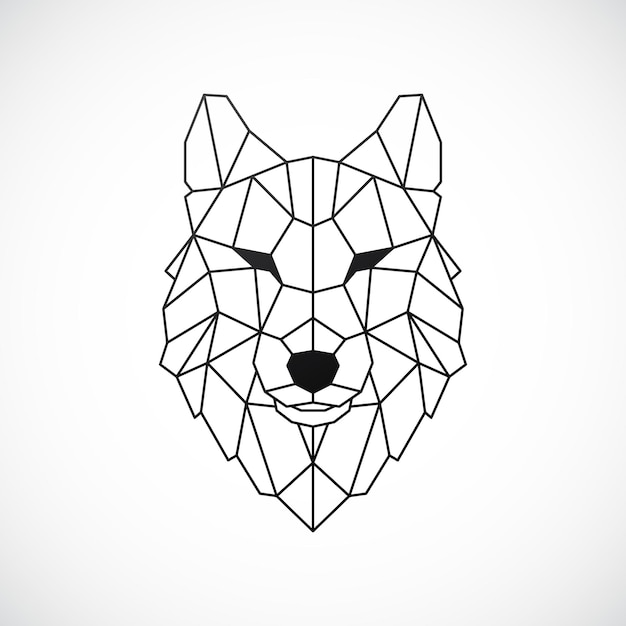 Geometric Wolf Head