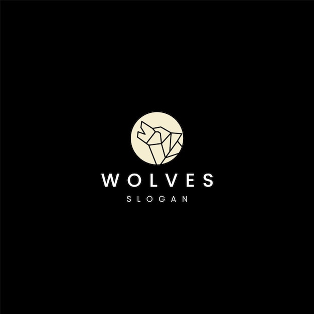 Geometric wolf logo icon design