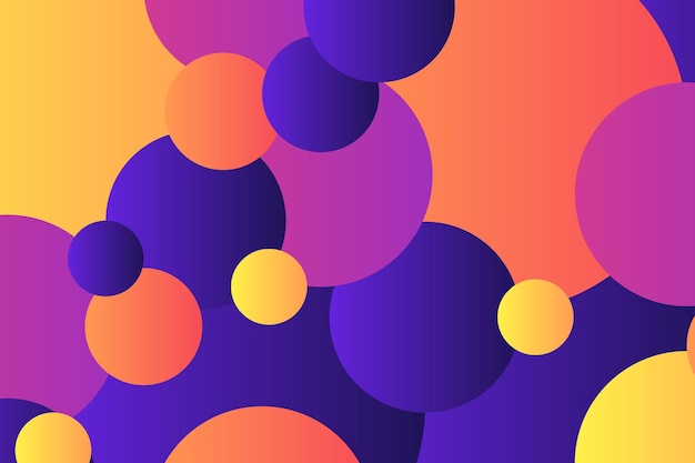 Geometric yellow and violet background with bright gradient ellipse elements