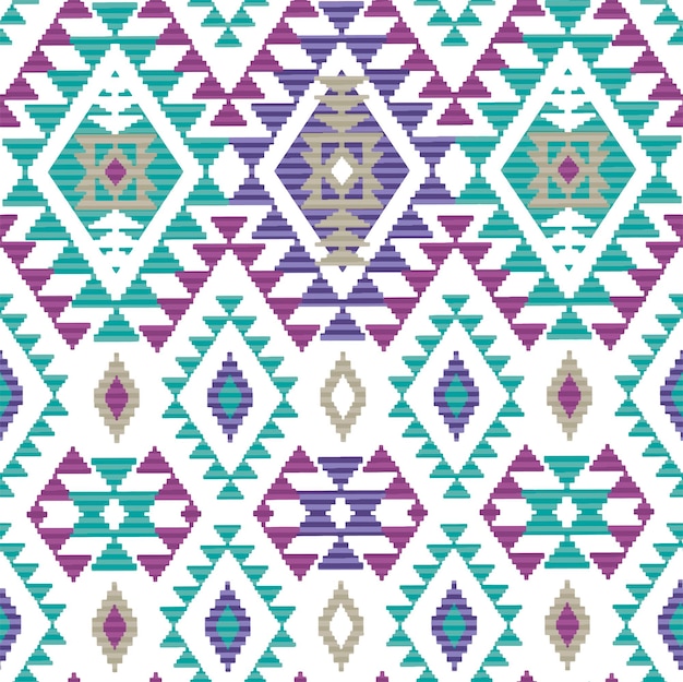 Geometrical repeat pattern design with ornament vector illustration fabric print design