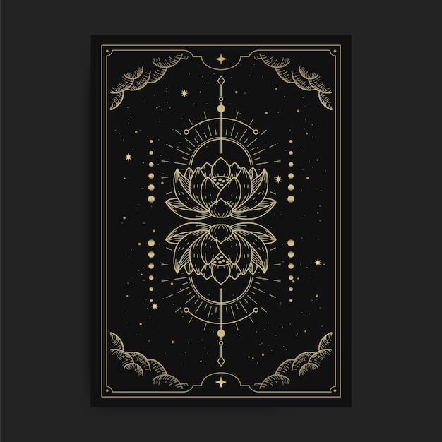 Geometry lotus gold color illustration