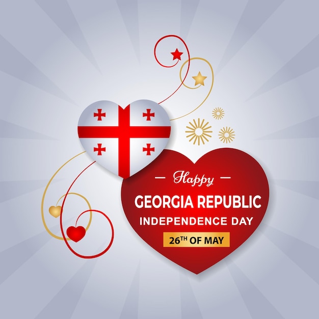 Georgia Republic Heart Flag for Independence Day