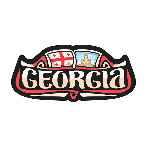 Georgia Sticker Flag Logo Badge Travel Souvenir Illustration