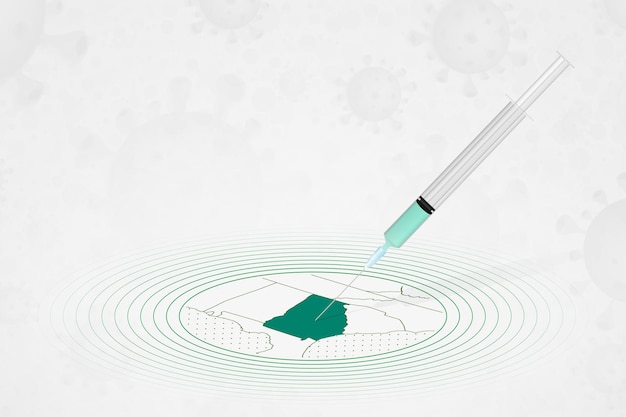 Georgia vaccination concept vaccine injection in map of Georgia