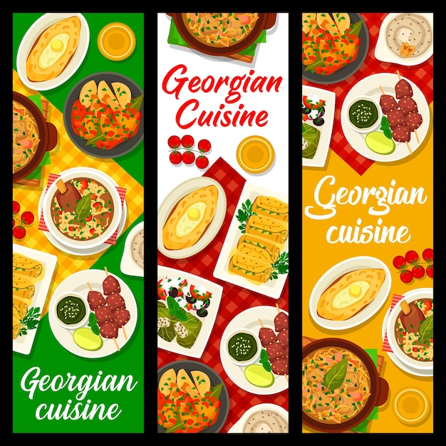 Georgian cuisine restaurant meals vertical banners