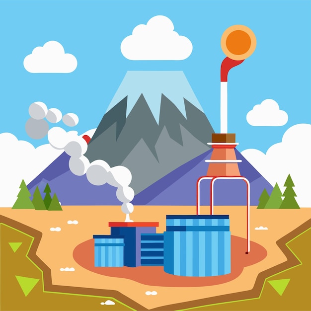 geothermal energy clipart vector art and illustration