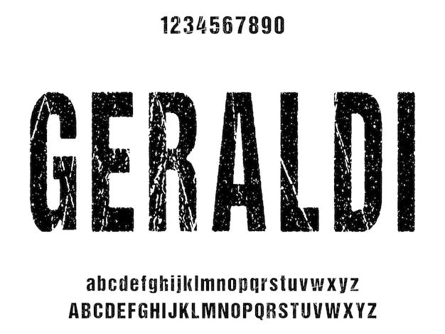 GERALDI condensed display font vector with alternates and ligatures