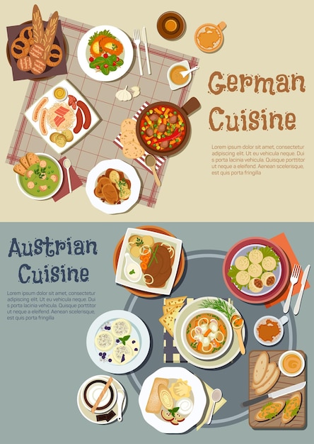 German and austrian cuisine dishes