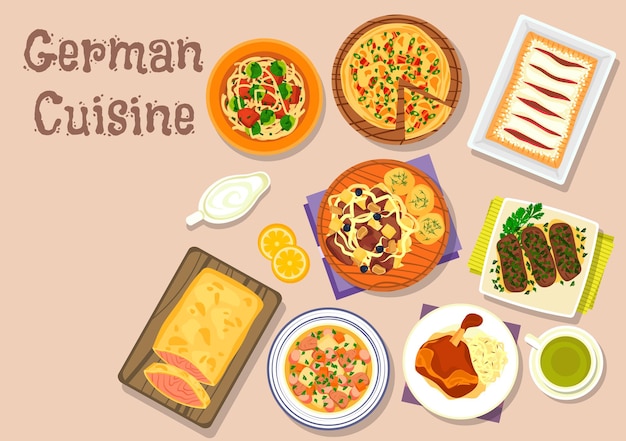 German cuisine lunch dishes with ham hock