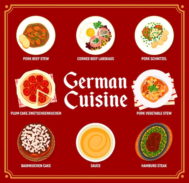 German cuisine restaurant meals menu template