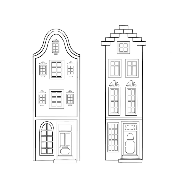 German a few houses are multistory illustration High quality illustration