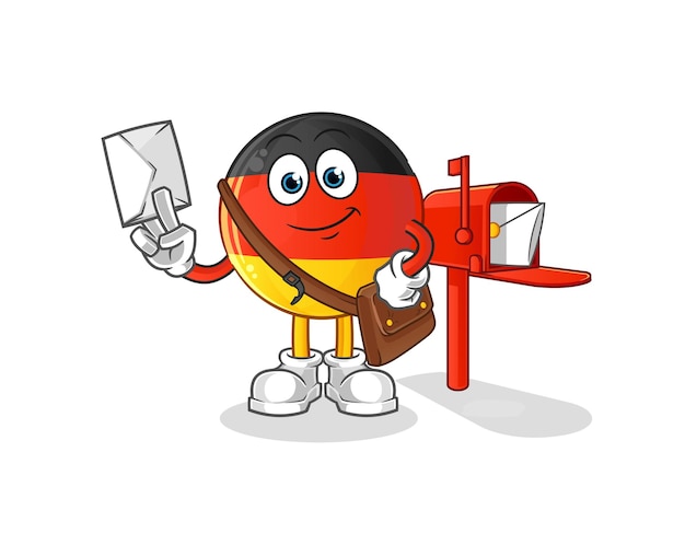 German flag postman vector. cartoon character