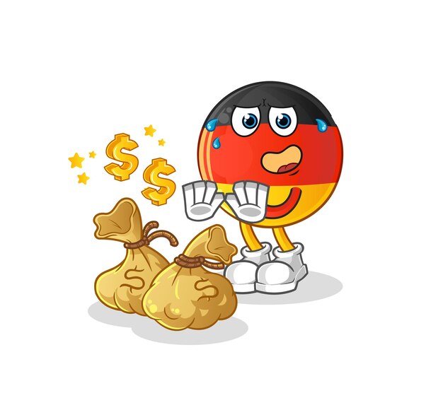 German flag refuse money illustration. character vector