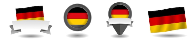 German flags vector collection pointers banners icon vector state signs illustration isolated