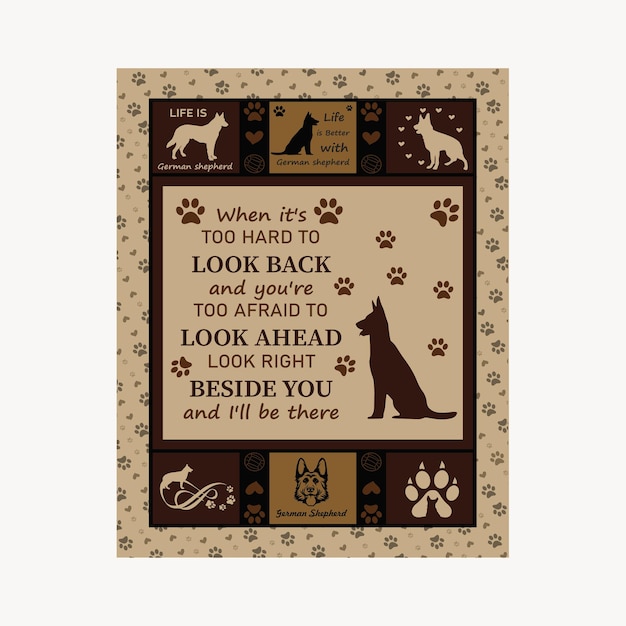 German Shepherd Blanket Design