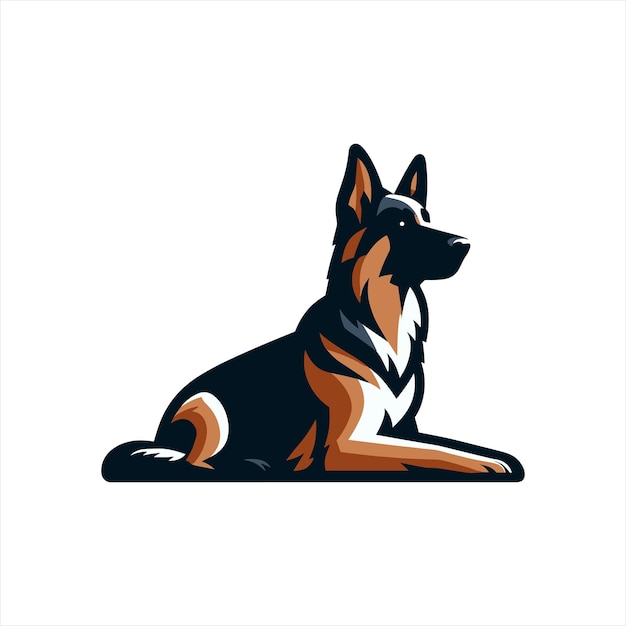 Vector german shepherd color peeking dogs color image of a dogs head isolated on a white background dog p