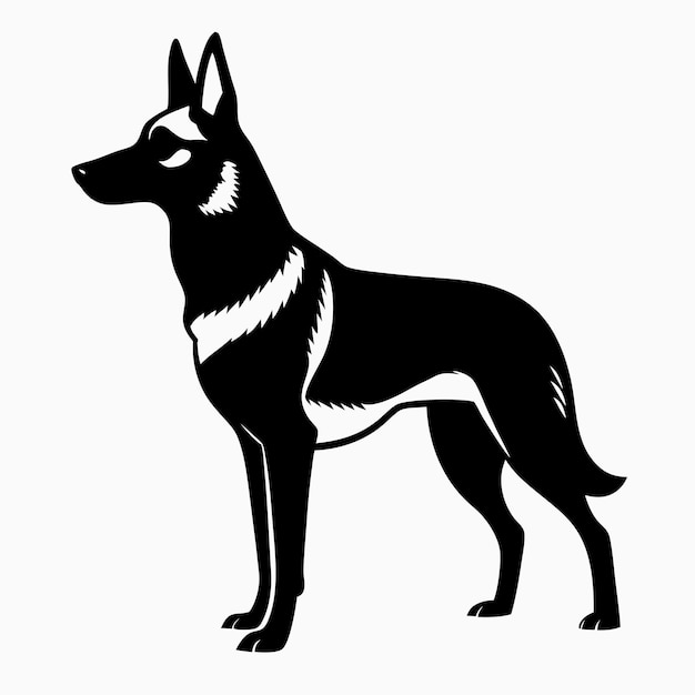 a German Shepherd dog The dog is standing on all fours and is facing toward