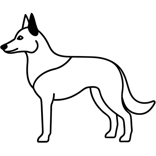 Vector a german shepherd dog the dog is standing on all fours and is facing toward