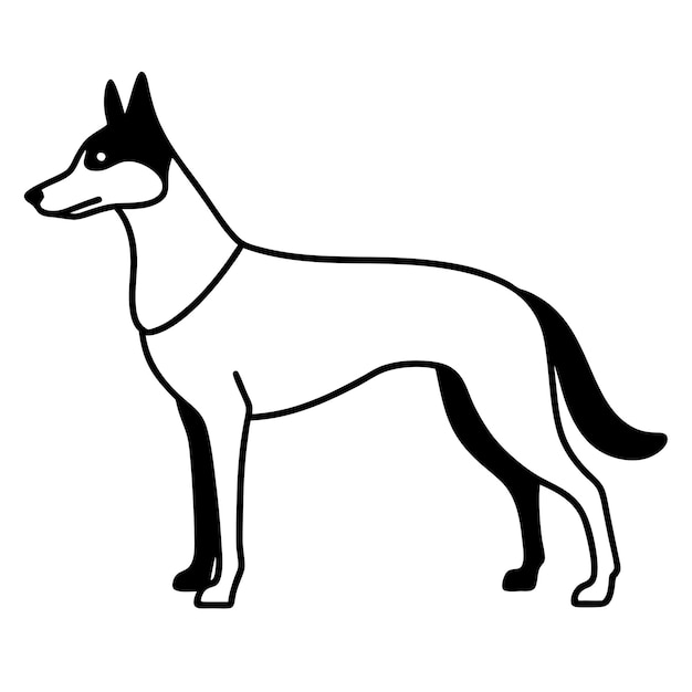 Vector a german shepherd dog the dog is standing on all fours and is facing toward