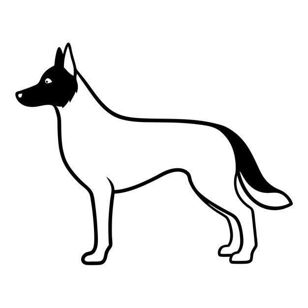 Vector a german shepherd dog the dog is standing on all fours and is facing toward