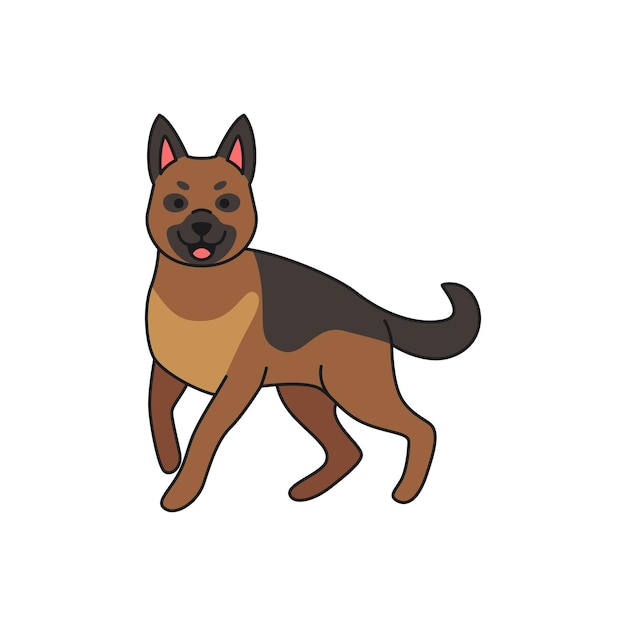 Vector german shepherd dog illustration