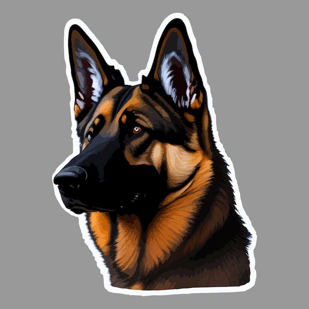 German shepherd dog sticker Ai generate